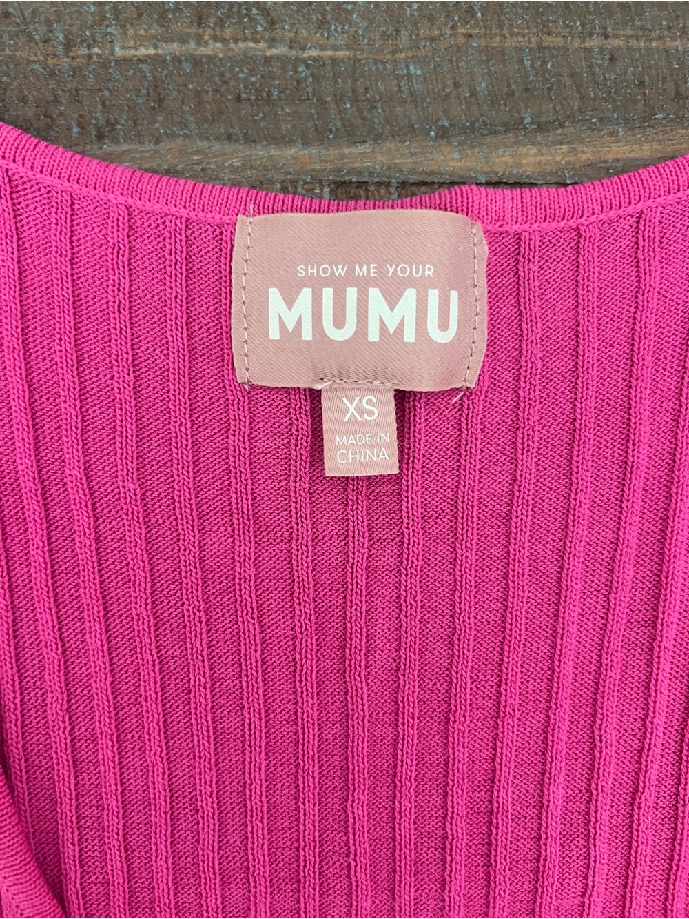 Show Me Your MuMu Women’s Time Out Tie Top in Pink Rib Knit - XS - Picture 3 of 4